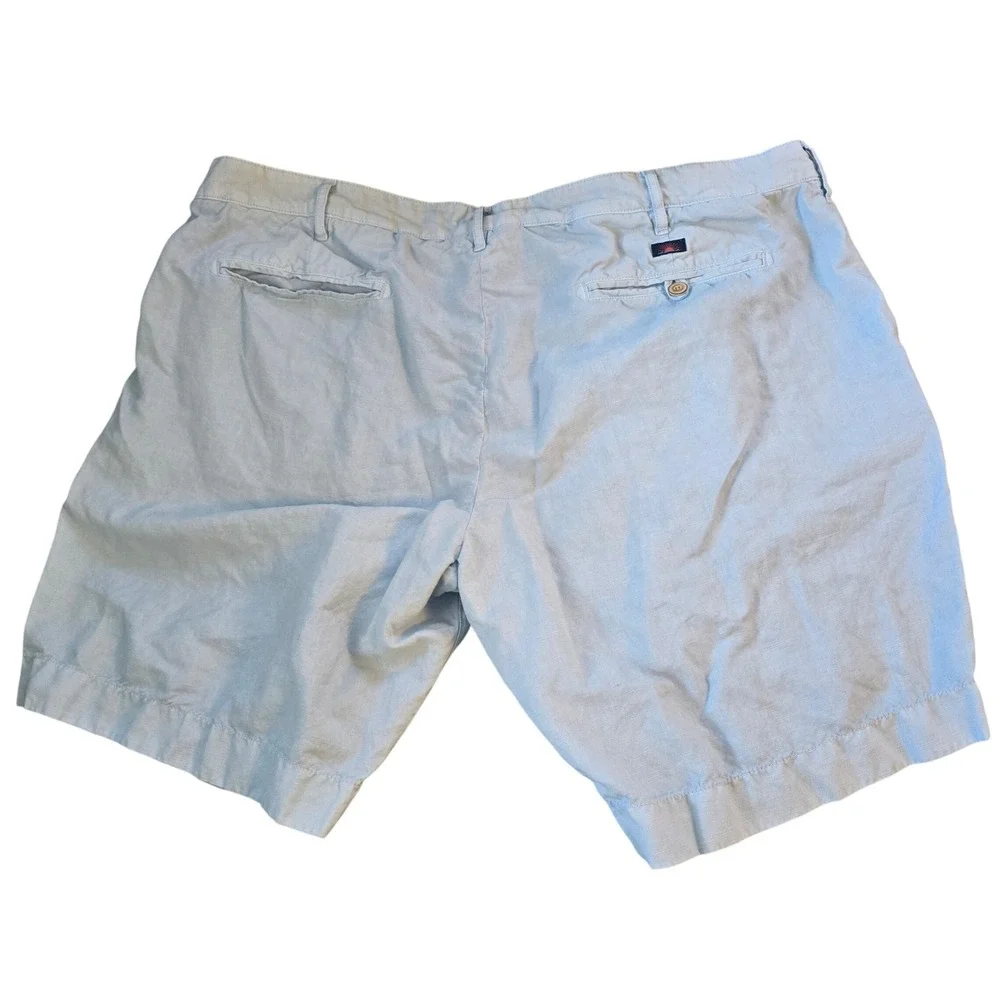 Faherty Brand Mens Light Blue‎ Linen Cotton Blend Shorts Size 42 MBC0007LBL